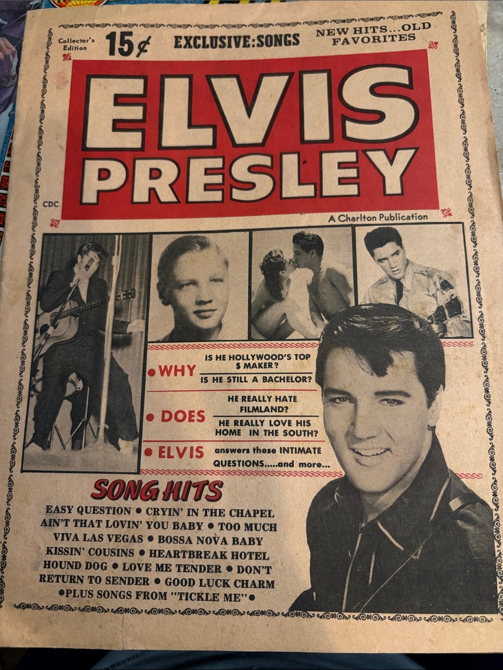 Vintage 1965 Elvis Presley Songs and Stars Magazine